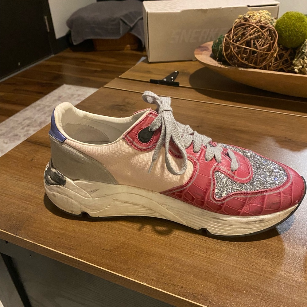 Golden Goose Limited Edition Runner Glittered Croc-Print Trainer Sneakers